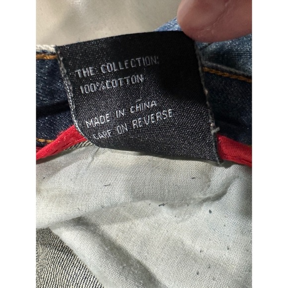 Encrypted Supply Co Mens Distressed Patchwork Straight Leg Blue Jeans 37x32 - Picture 12 of 16